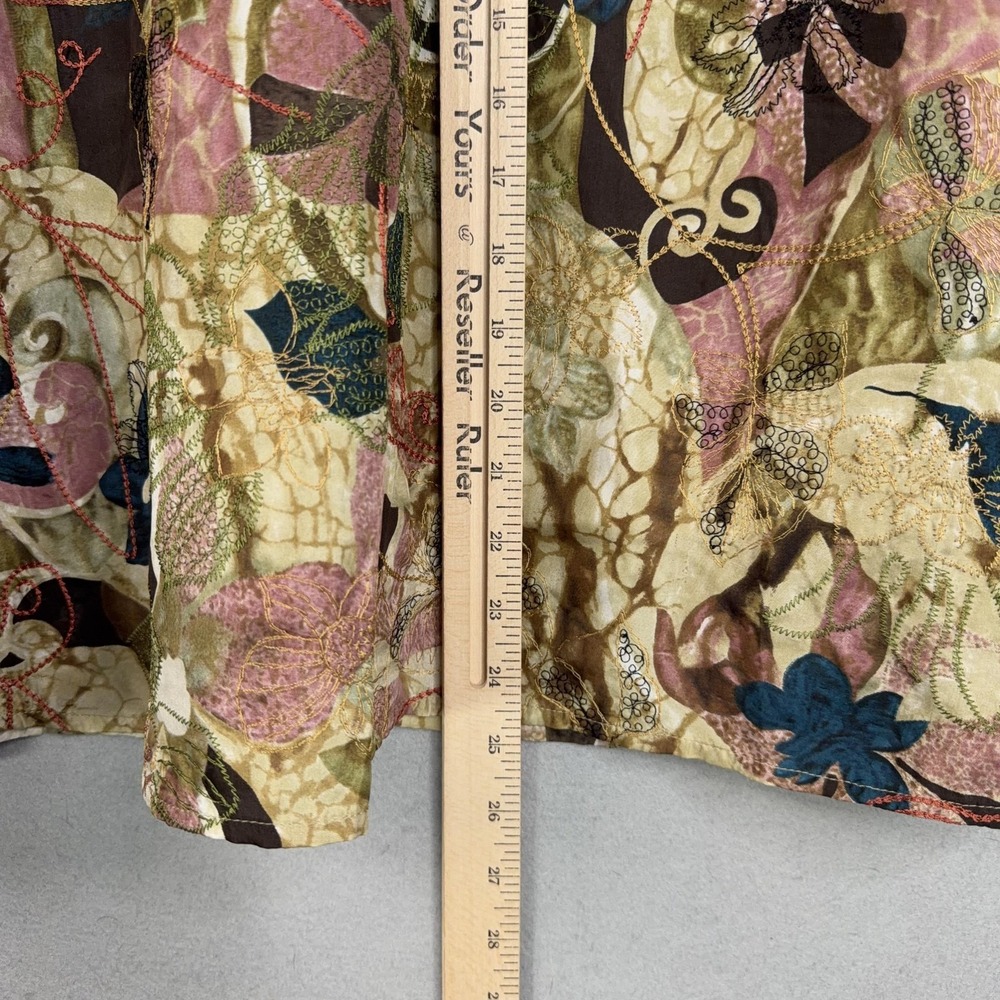 Chicos Skirt Womens 2.5 Colorful Silk Embroidered Floral Boho Luxury Flowy - Picture 9 of 12